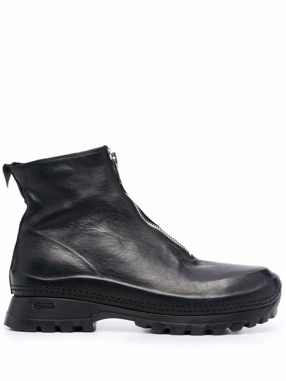 Guidi 拉链短靴 - 黑色