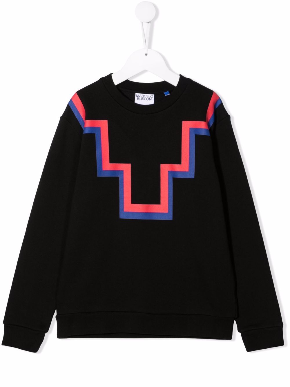 Marcelo Burlon County Of Milan Kids 抽象印花卫衣 - 黑色