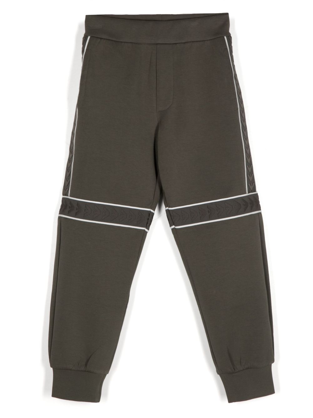 Emporio Armani Kids logo织带长裤 - 绿色