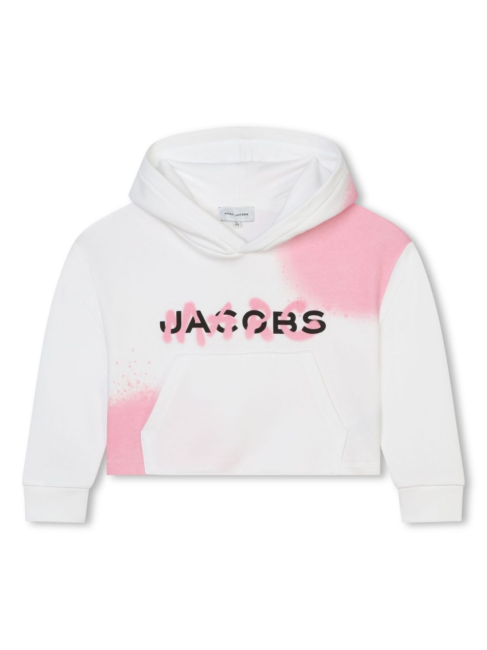 Marc Jacobs Kids 喷漆效果垂坠连帽衫 - 白色