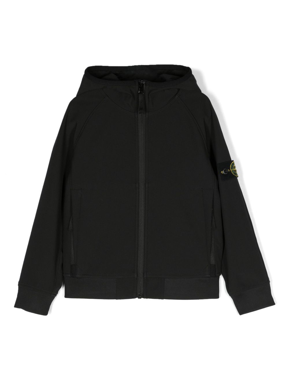 Stone Island Junior 罗盘徽章连帽夹克 - 黑色