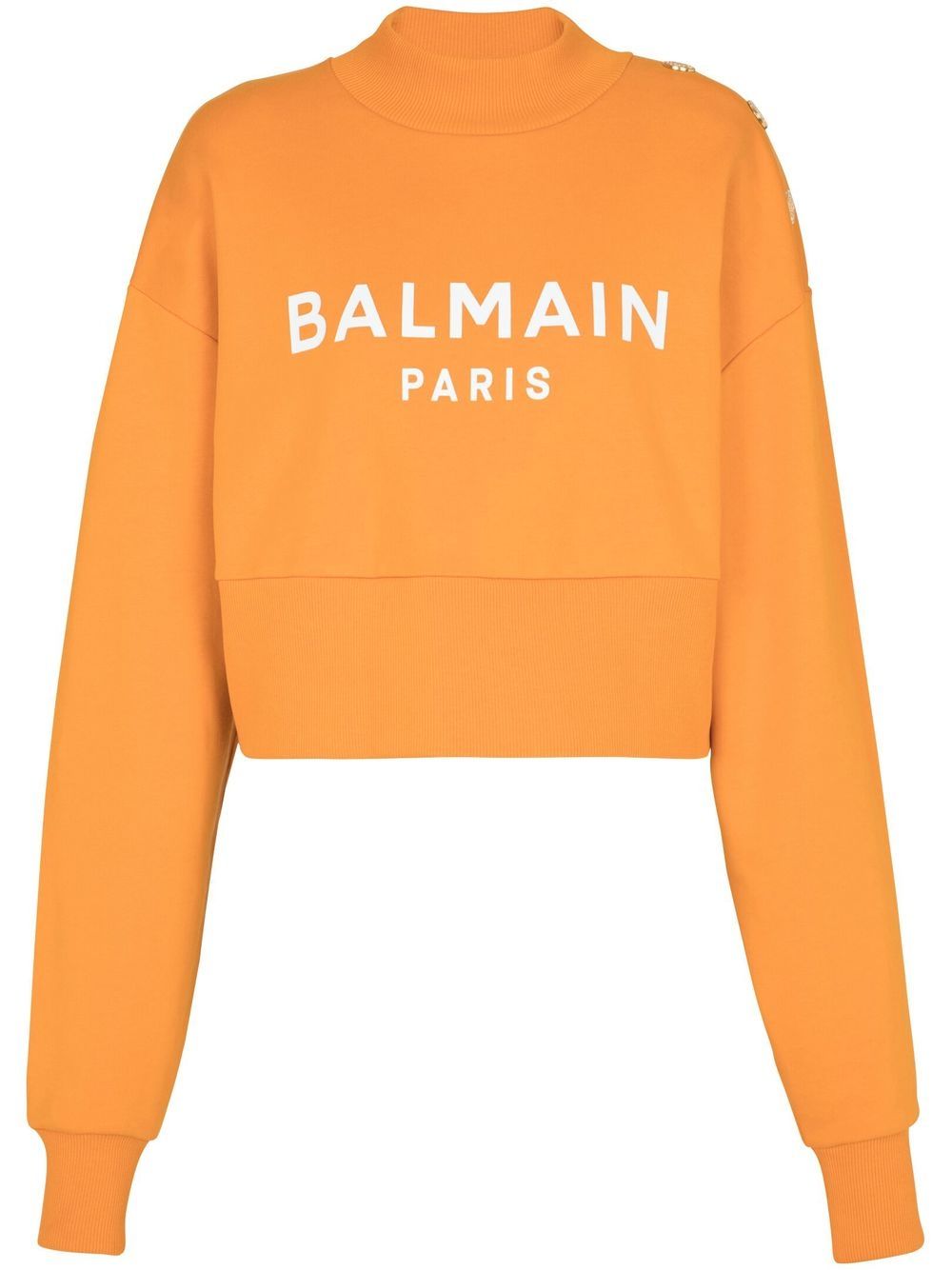 Balmain logo印花棉卫衣 - 橘色