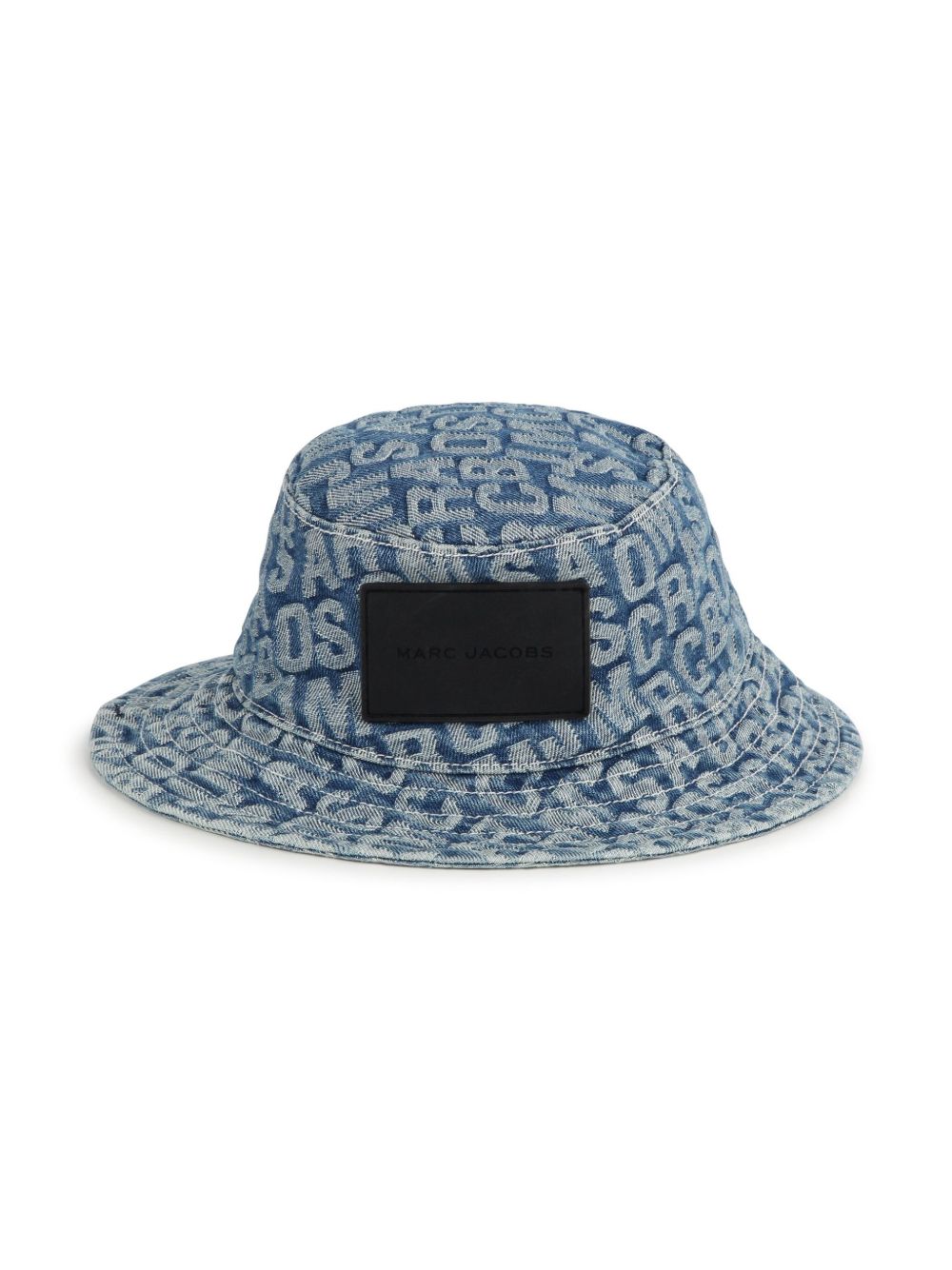 Marc Jacobs Kids logo提花牛仔渔夫帽 - 蓝色