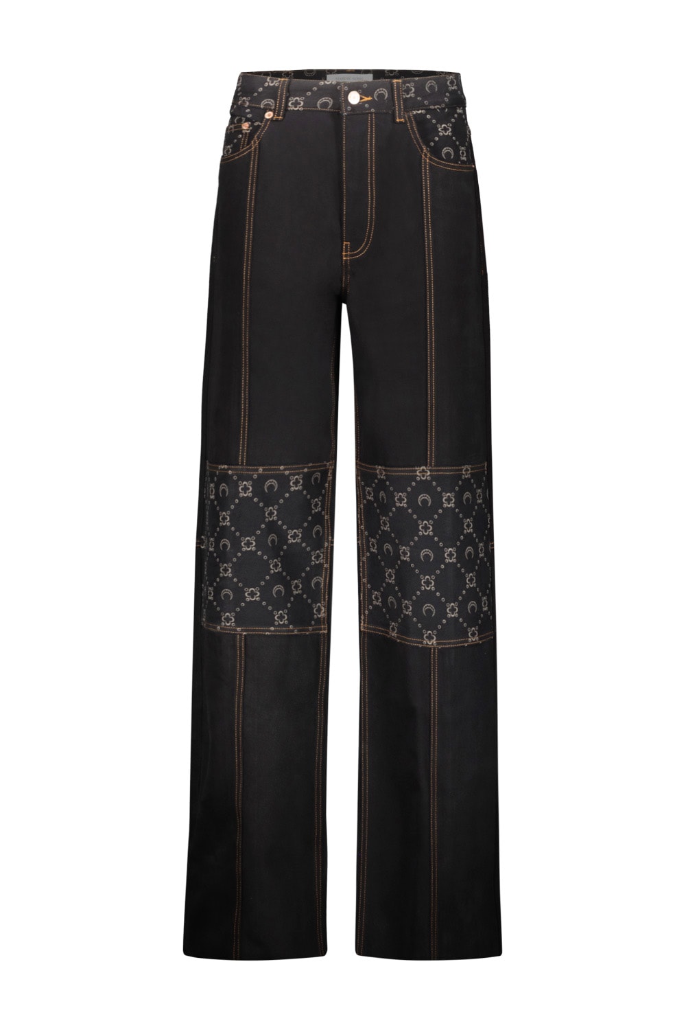 Marine Serre Regenerated Denim Straight Leg Pant