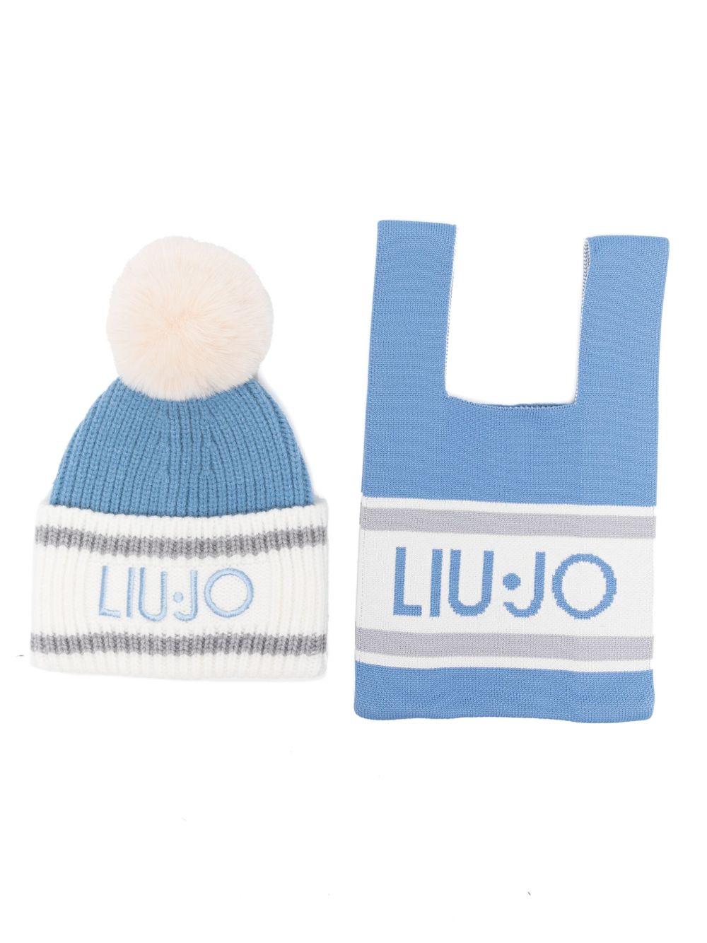 LIU JO logo刺绣套头帽套装 - 蓝色