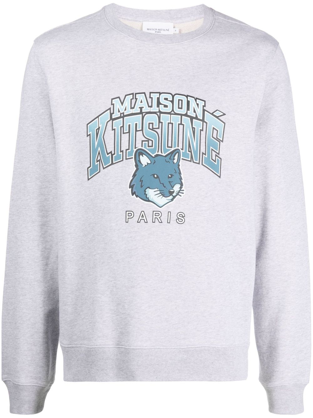 Maison Kitsuné logo印花棉卫衣 - 灰色