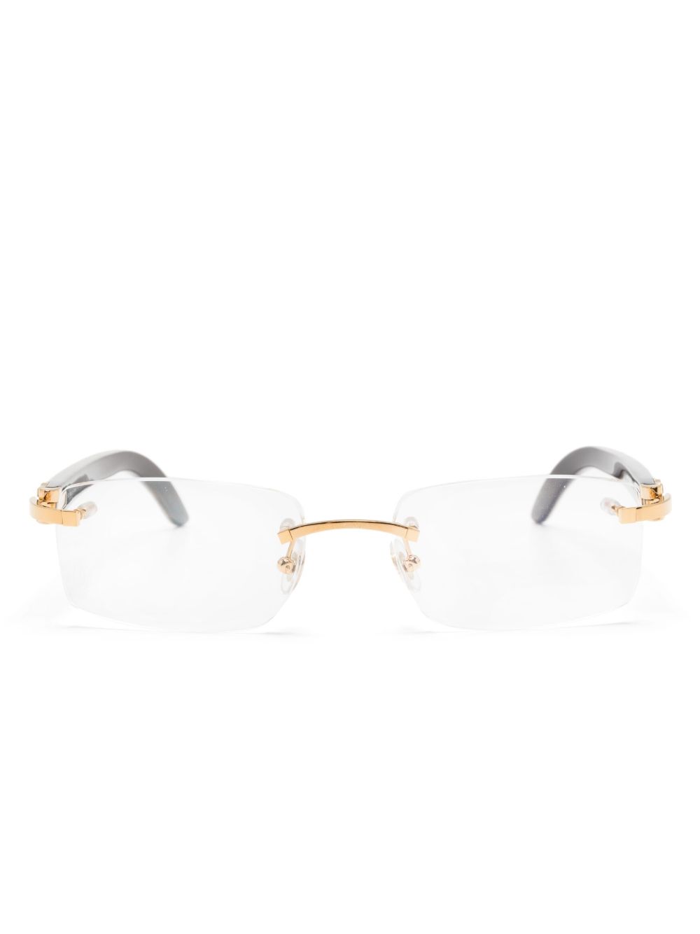 Cartier Eyewear 长方形无框眼镜 - 金色