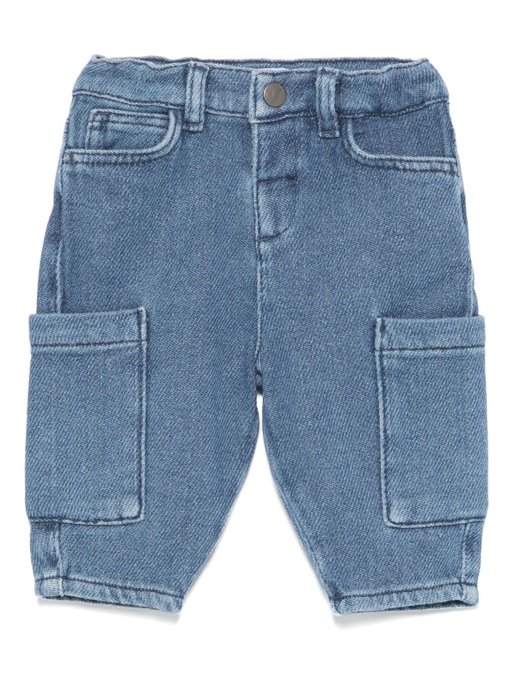 Emporio Armani Kids 工装牛仔裤 - 蓝色