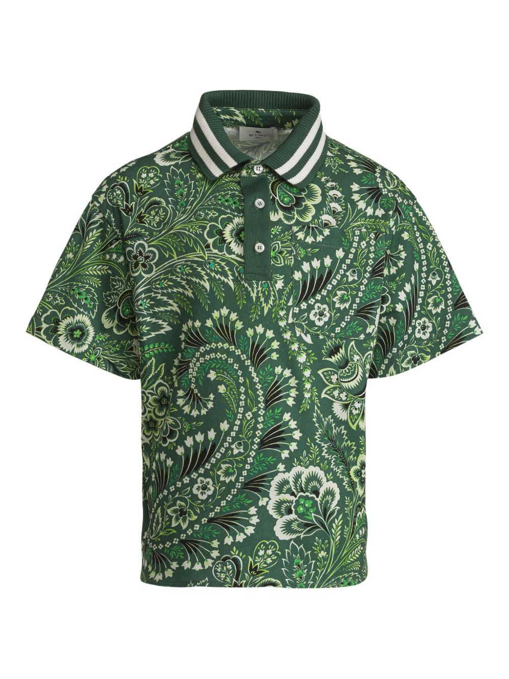 ETRO KIDS 佩斯理印花polo衫 - 绿色