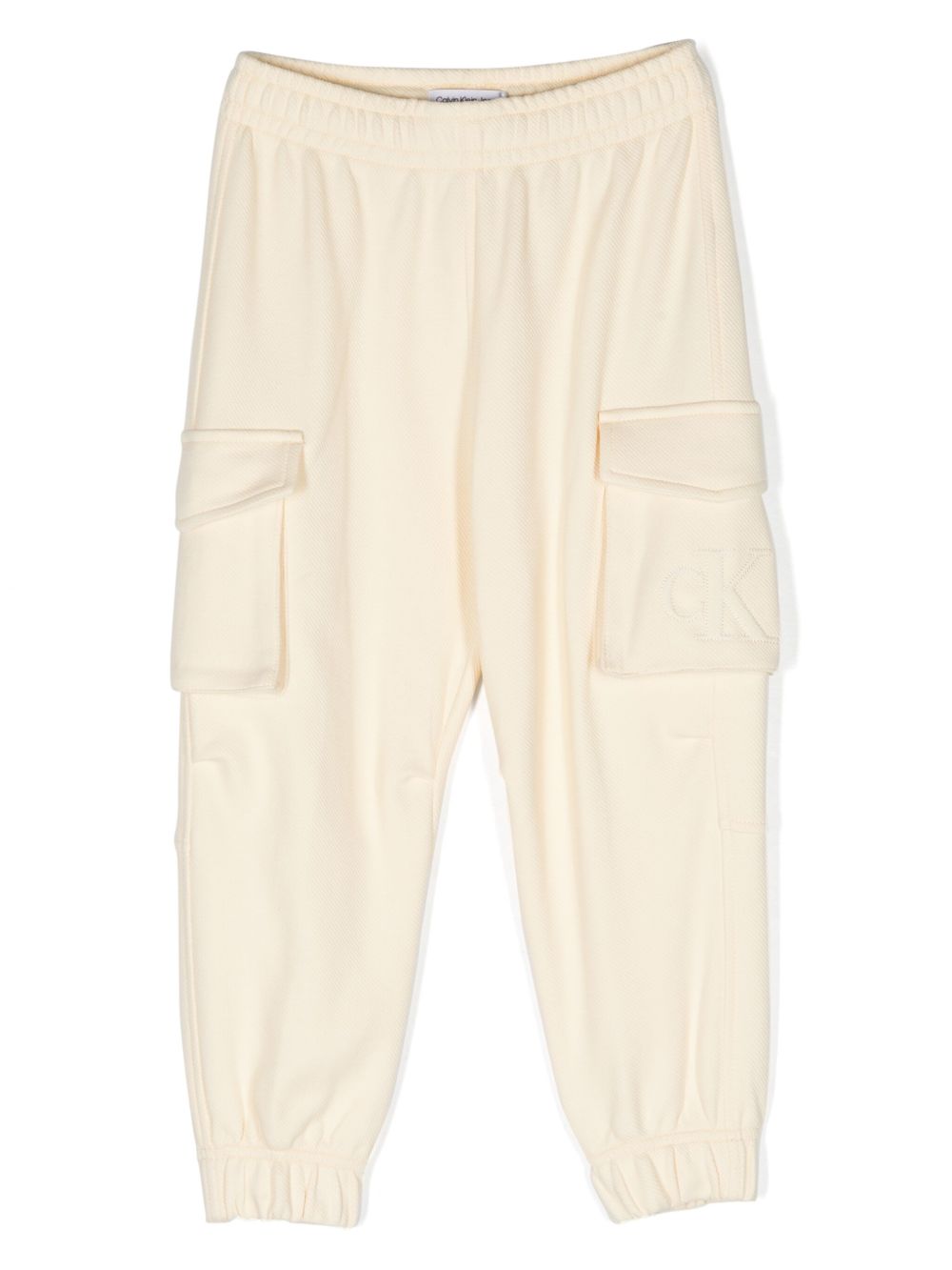 Calvin Klein Kids 斜纹布工装运动裤 - 中性色