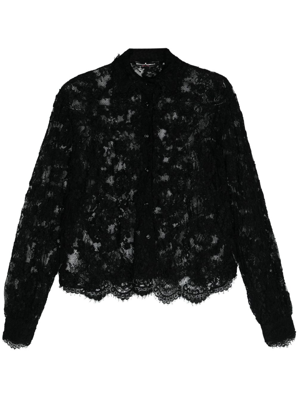 Ermanno Scervino 蕾丝衬衫 - 黑色