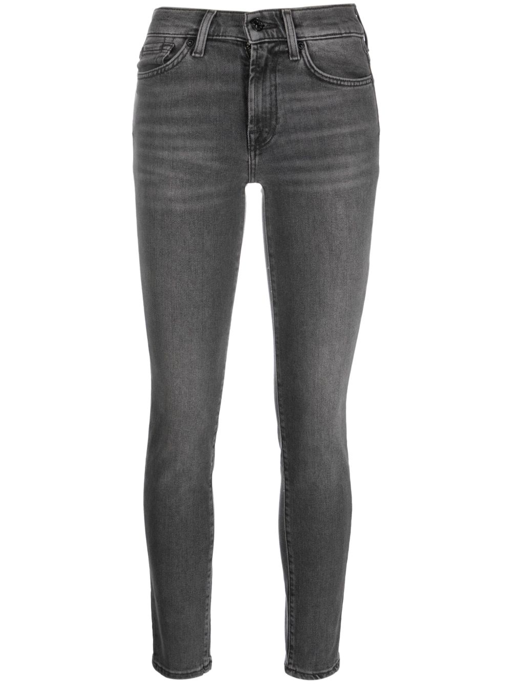 7 For All Mankind 中腰露踝紧身牛仔裤 - 黑色