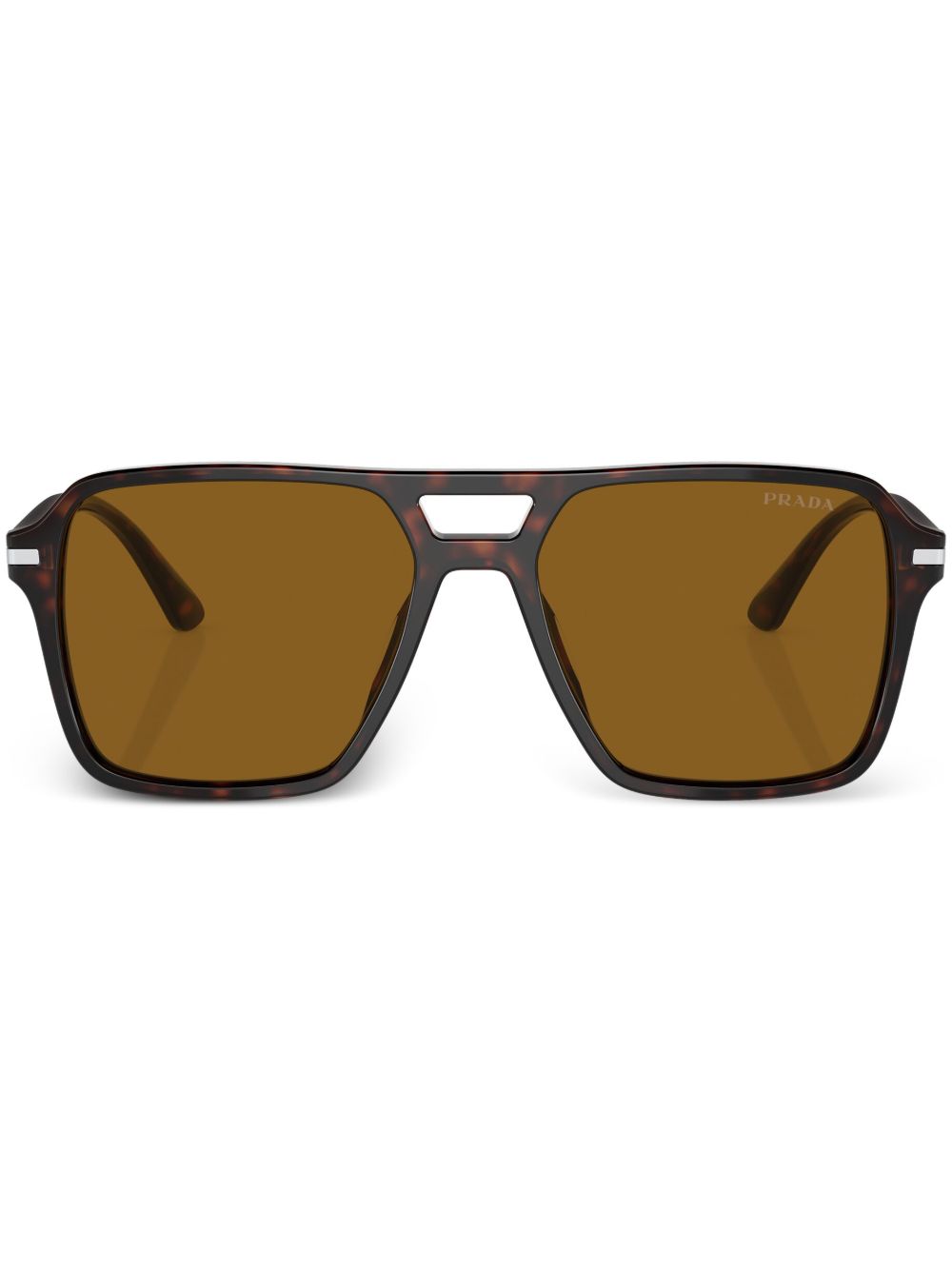 Prada Eyewear 玳瑁纹飞行员太阳眼镜 - 绿色