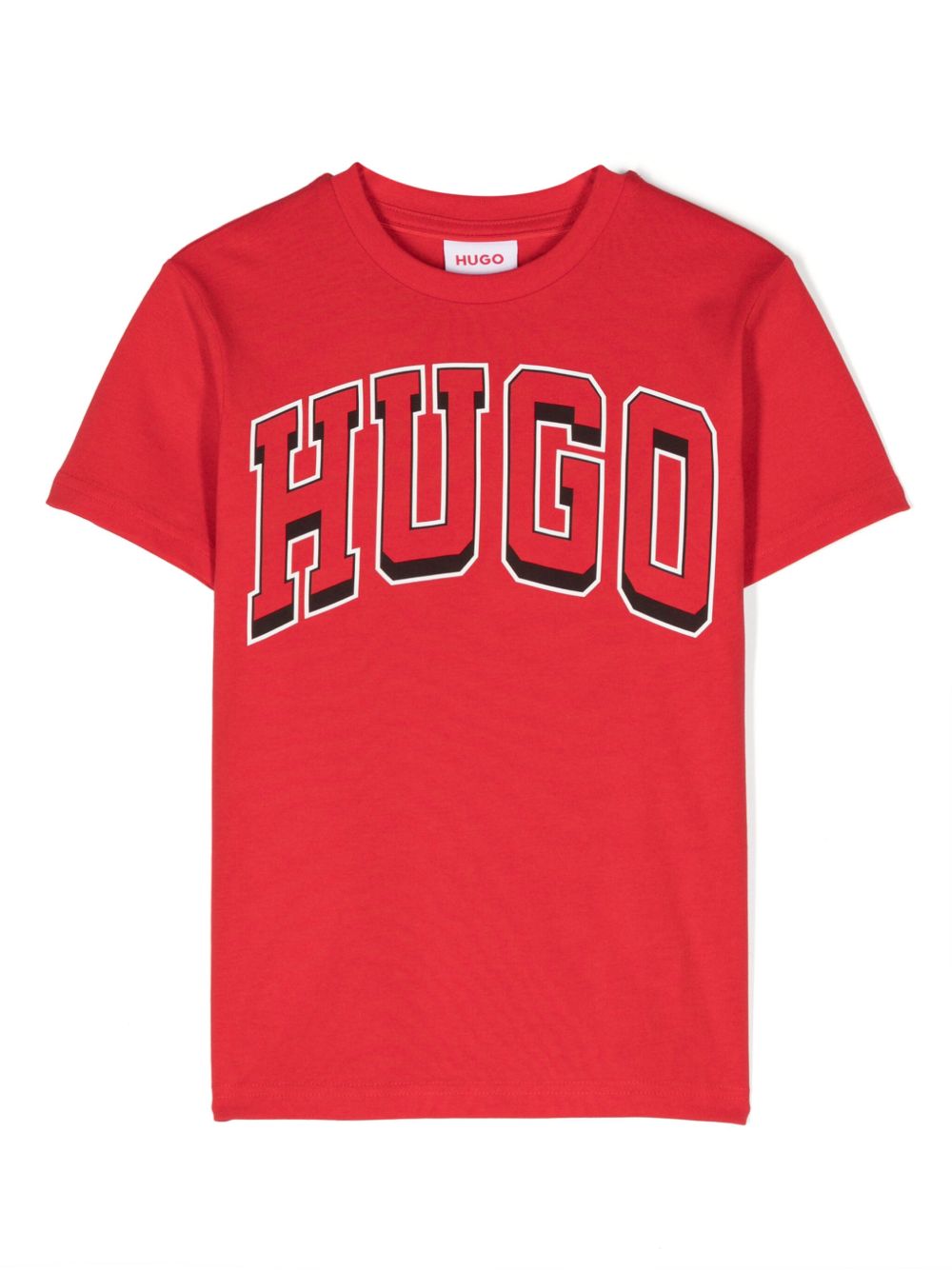HUGO KIDS logo印花棉T恤 - 红色