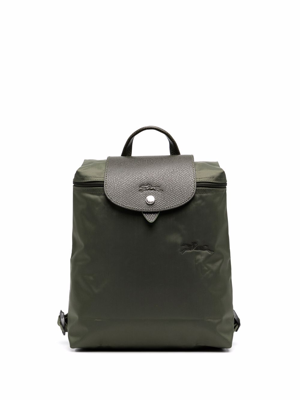 Longchamp Le Pliage logo刺绣双肩包 - 绿色