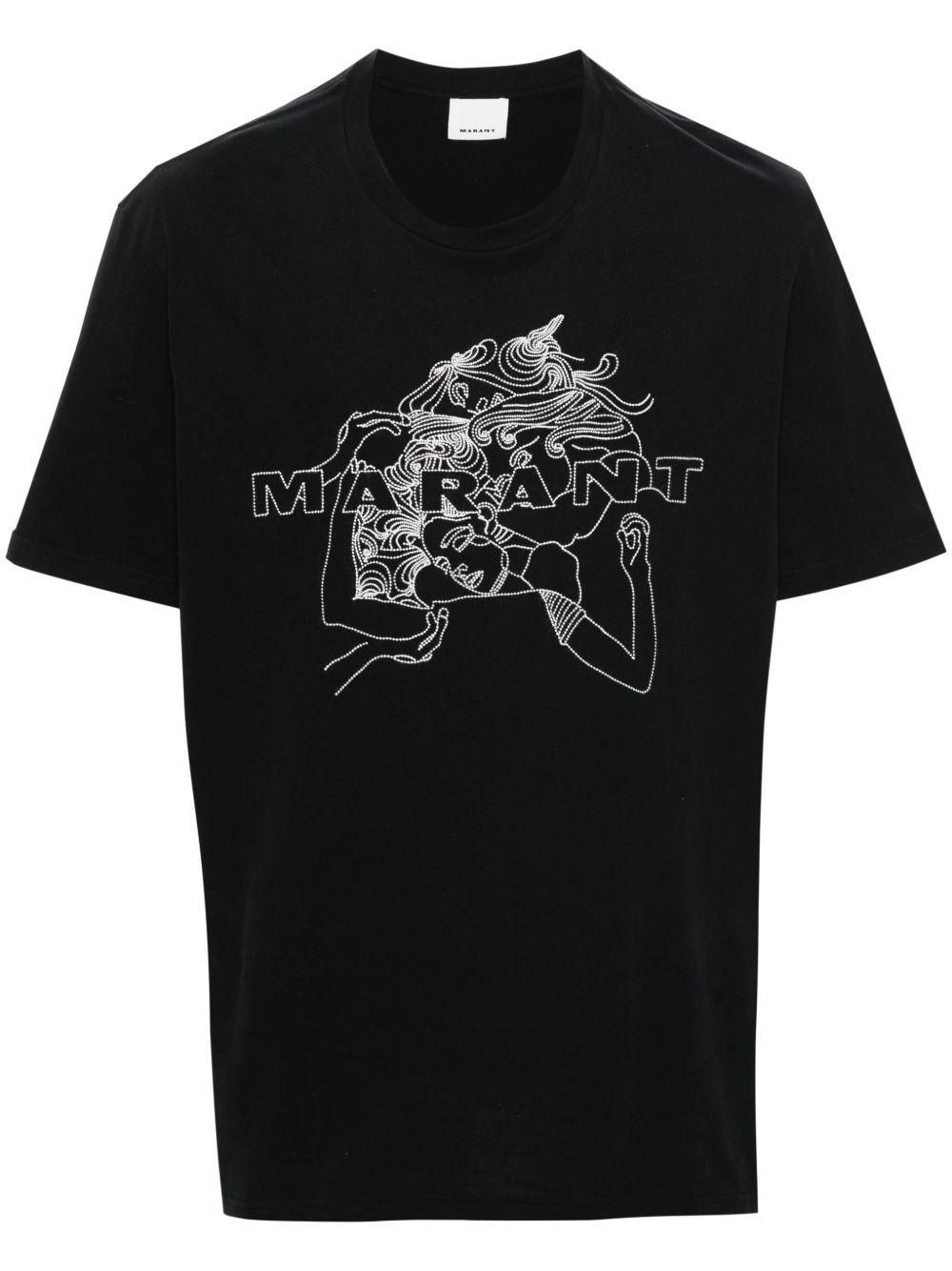 MARANT Honore logo刺绣T恤 - 黑色