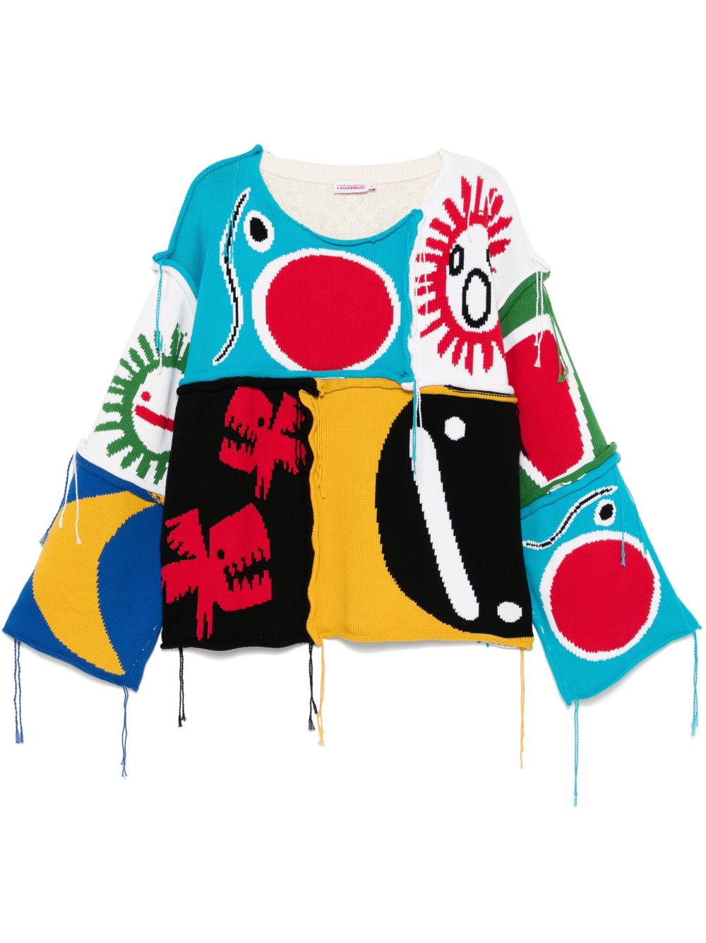 Charles Jeffrey Loverboy 拼贴绞花针织毛衣 - 中性色