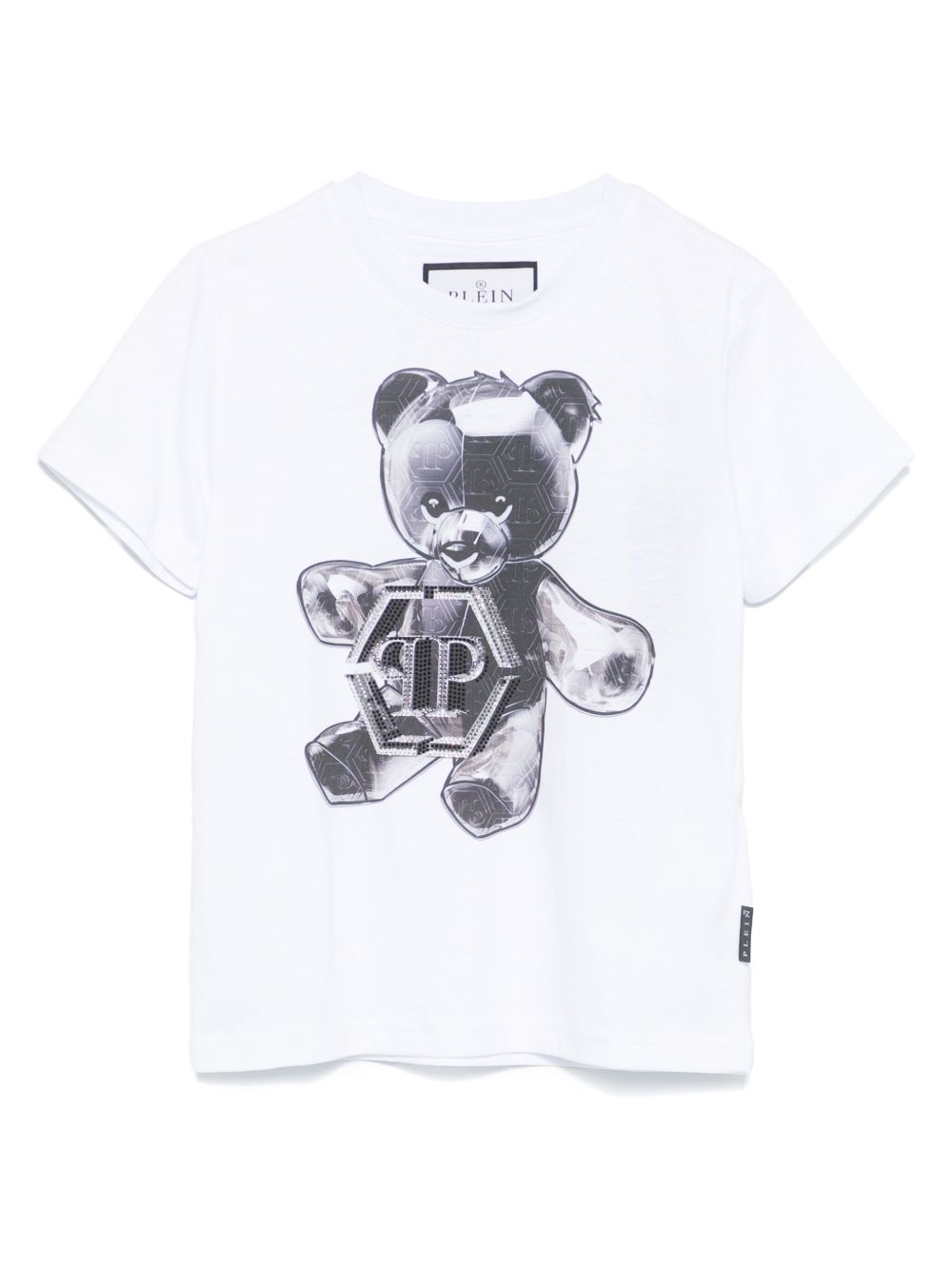 Philipp Plein Junior 泰迪熊印花T恤 - 白色