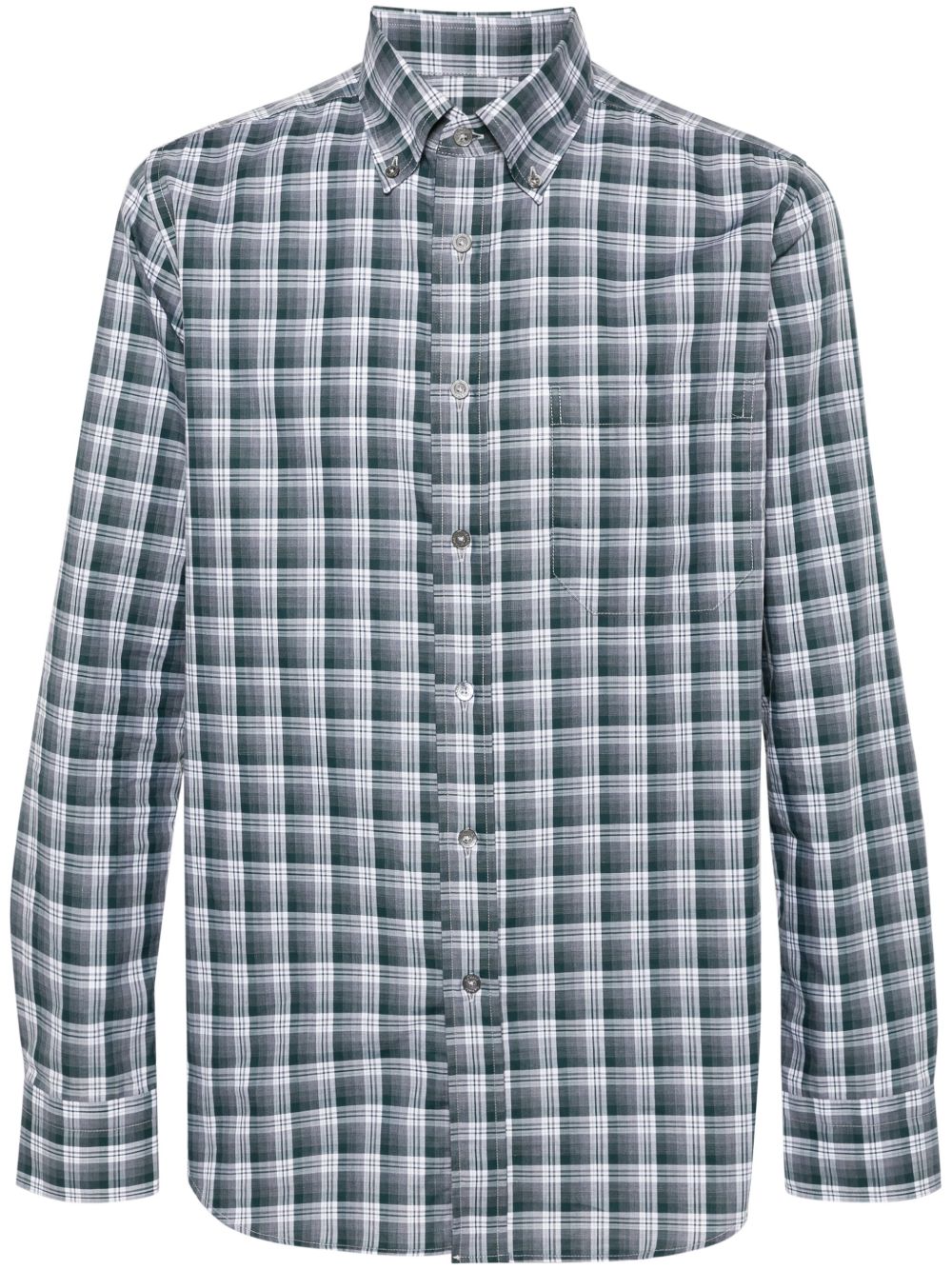 Canali 格纹衬衫 - 灰色