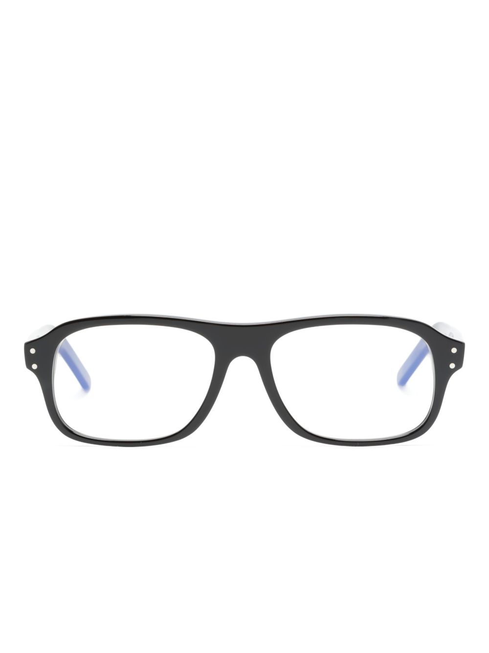 Cutler & Gross logo雕刻方框眼镜 - 黑色