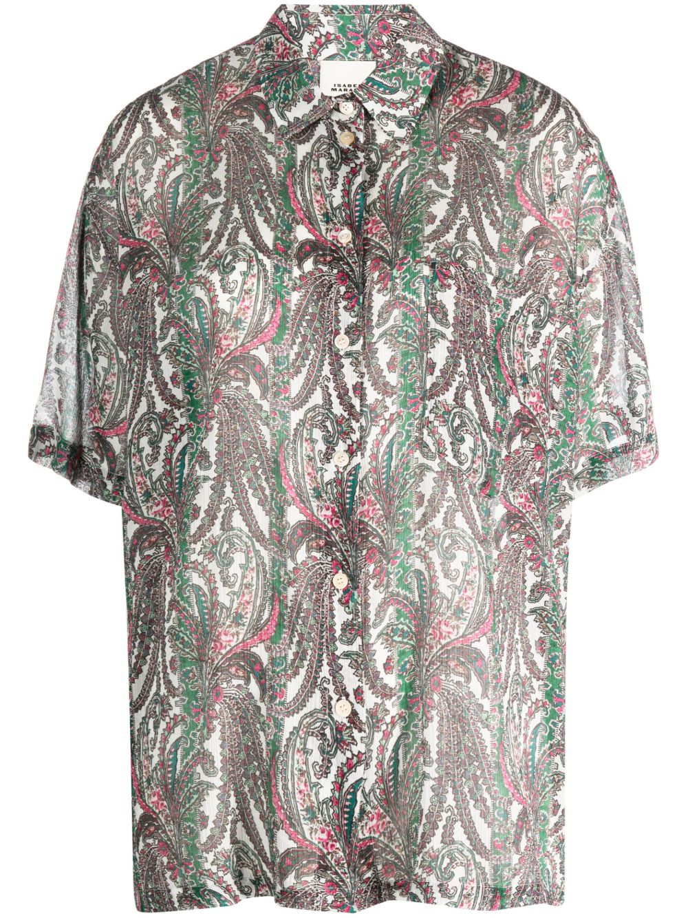 ISABEL MARANT 佩斯理印花超大款衬衫 - 白色
