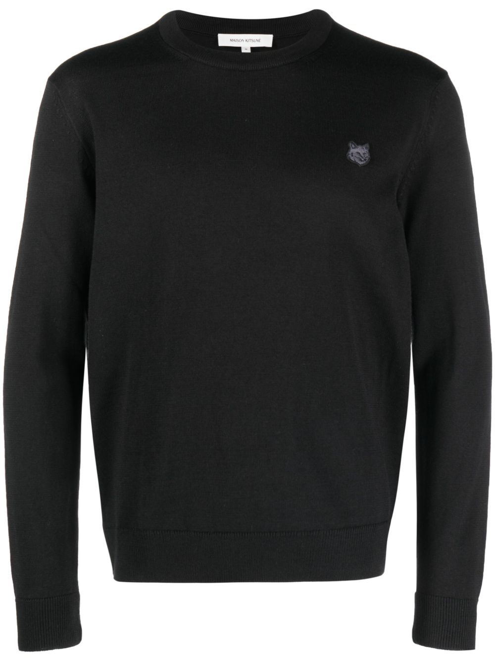 Maison Kitsuné logo贴花圆领卫衣 - 黑色