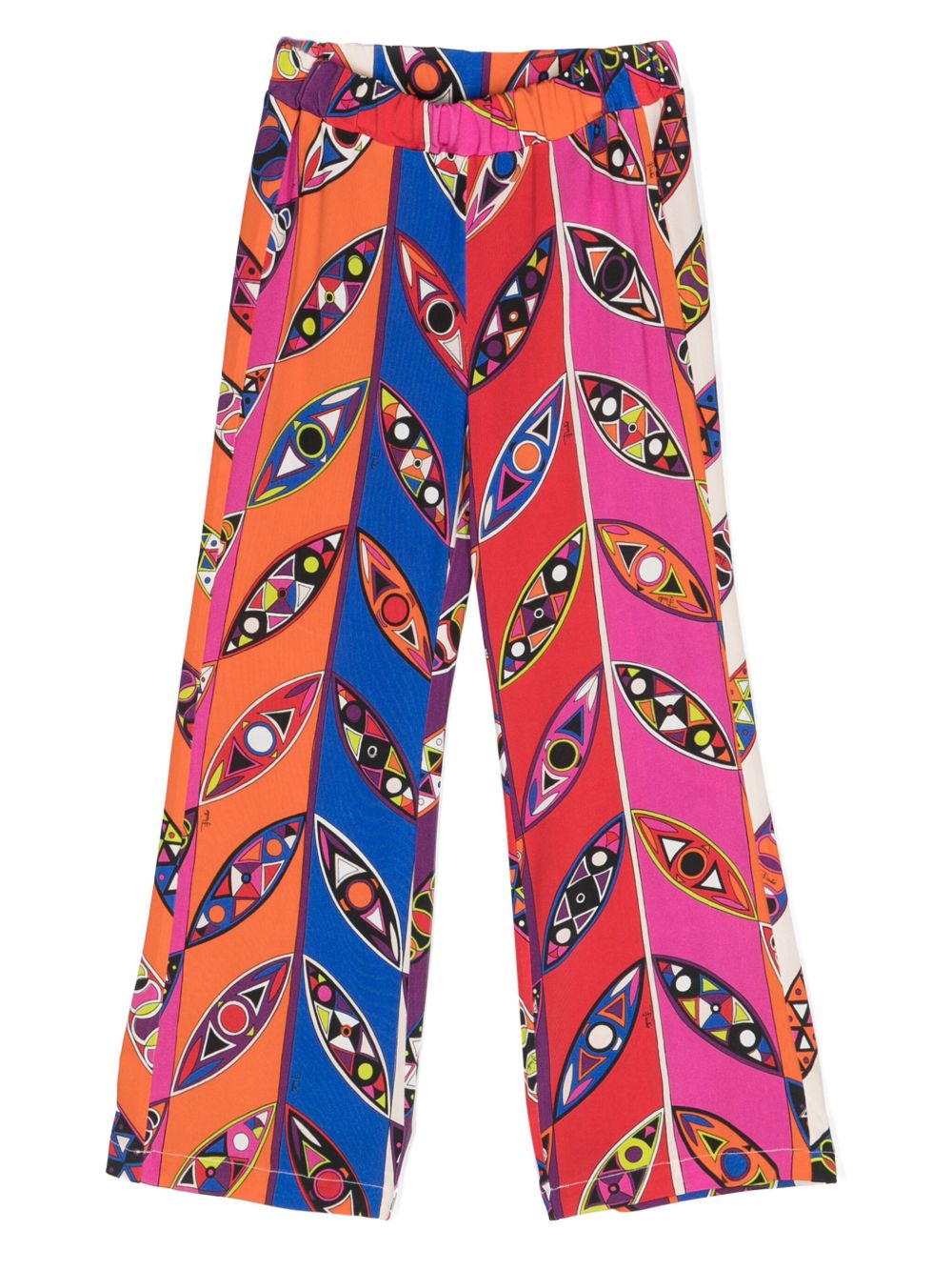 PUCCI Junior 图案印花直筒裤 - 粉色