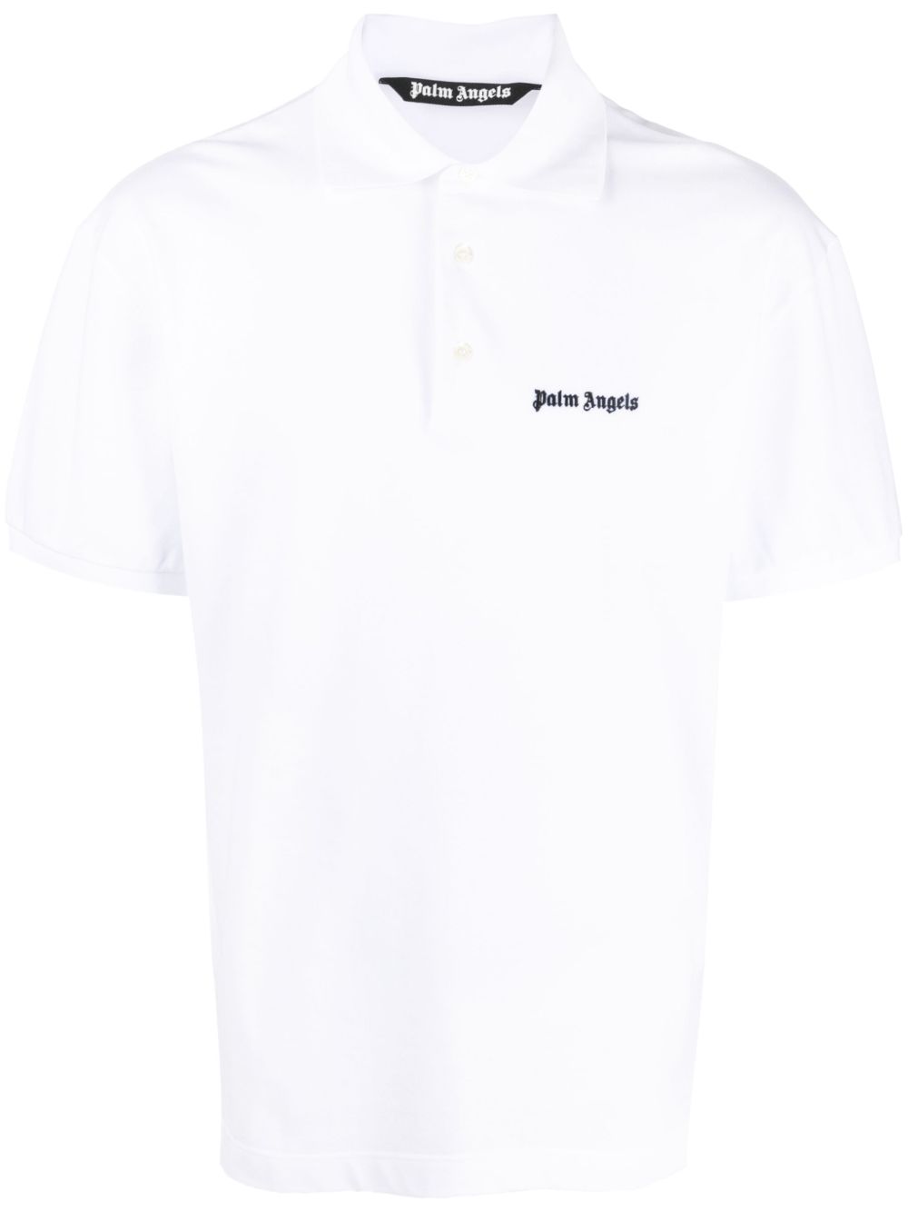 Palm Angels logo刺绣polo衫 - 白色