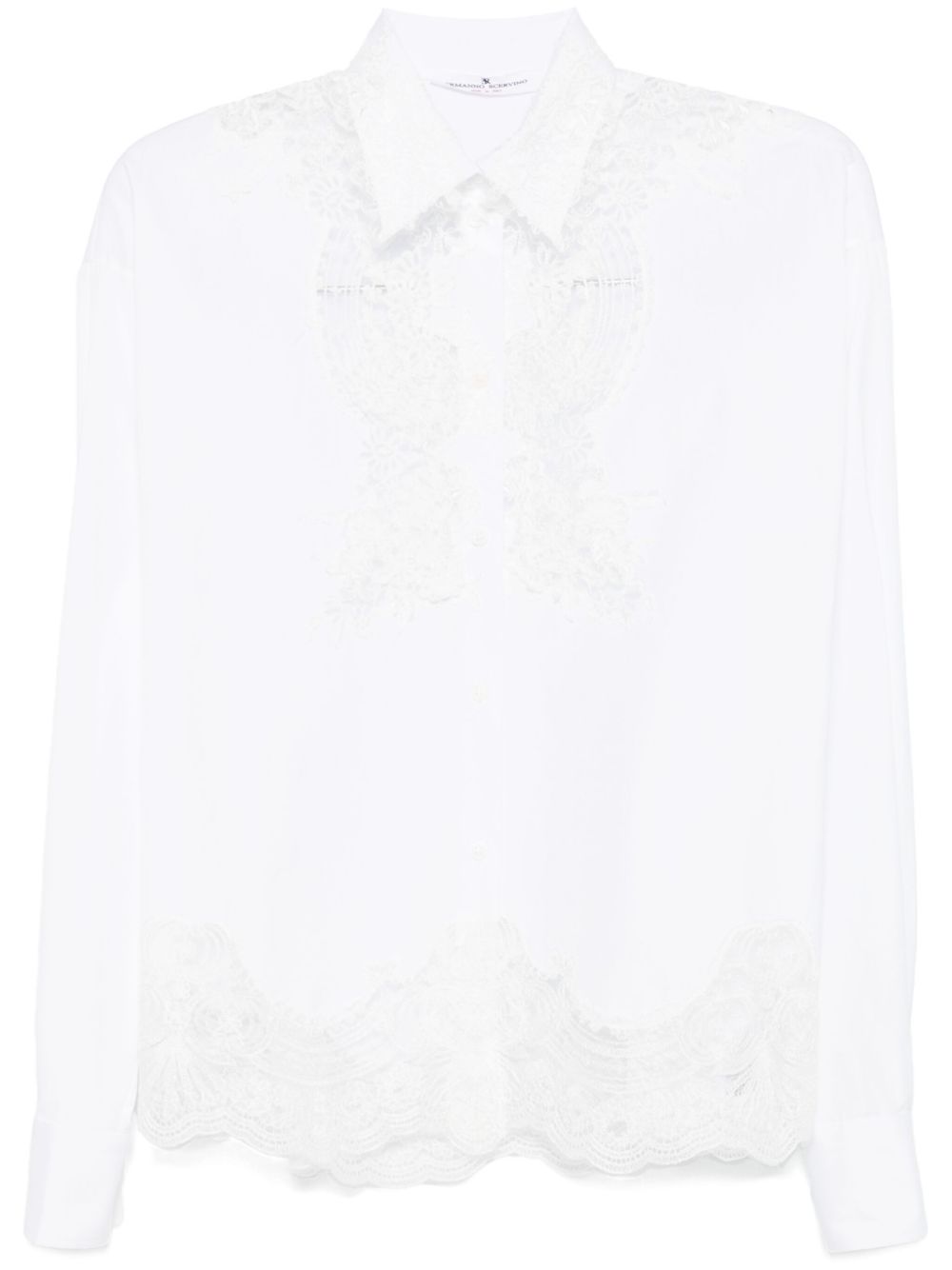 Ermanno Scervino 花卉蕾丝衬衫 - 白色