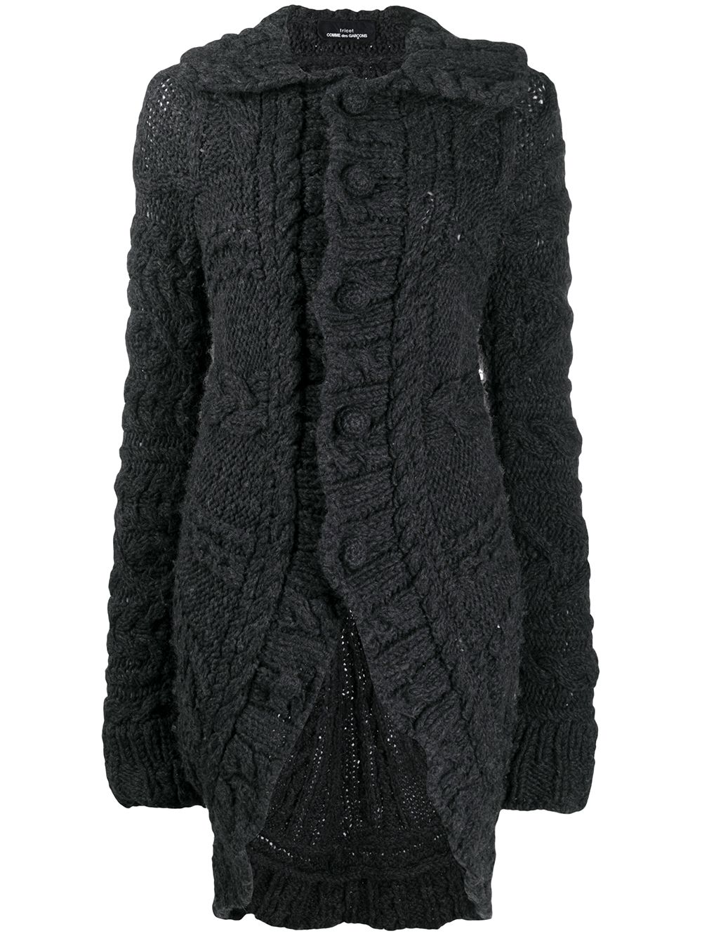 Comme Des Garçons Pre-Owned 粗针织长款开衫 - 灰色