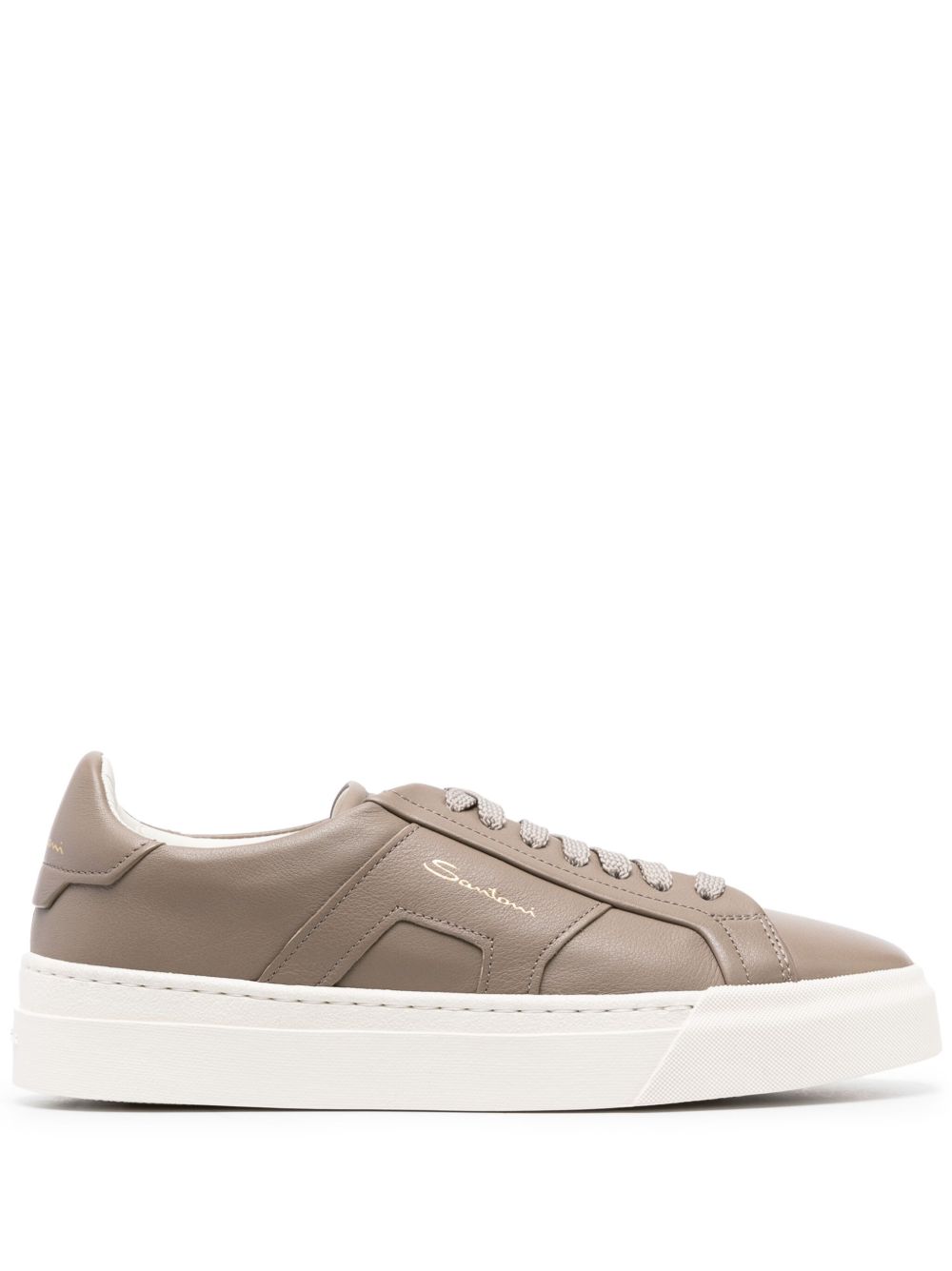 Santoni Gloria 皮质运动鞋 - 褐色