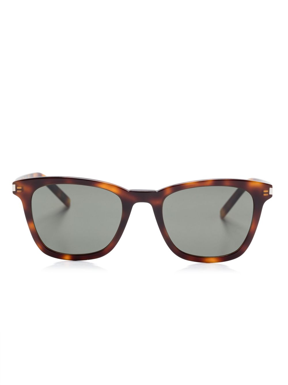 Saint Laurent Eyewear 玳瑁纹效果太阳眼镜 - 褐色