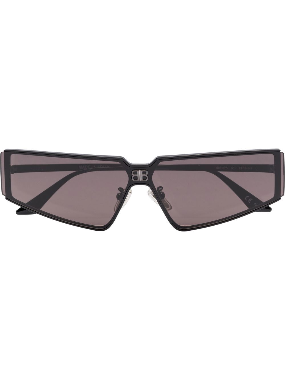Balenciaga Eyewear 几何形框太阳眼镜 - 黑色