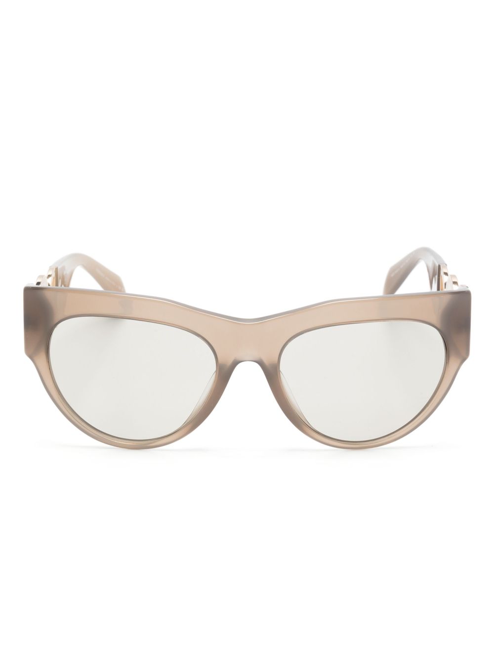 Versace Eyewear Winged Medusa 猫眼框太阳眼镜 - 褐色