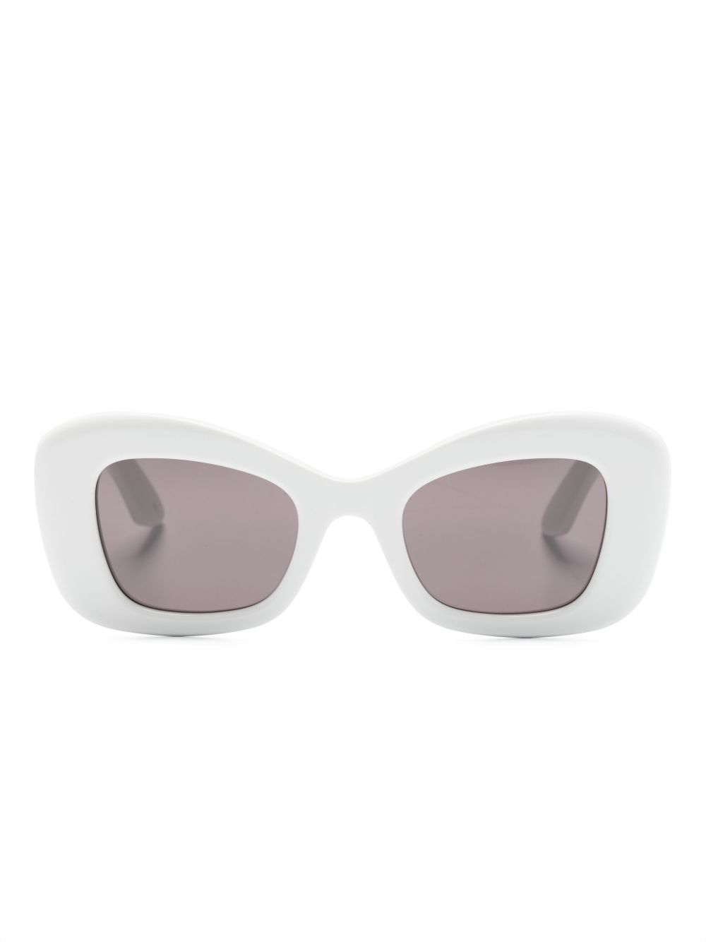 Alexander McQueen Eyewear 有色镜片超大框太阳眼镜 - 白色