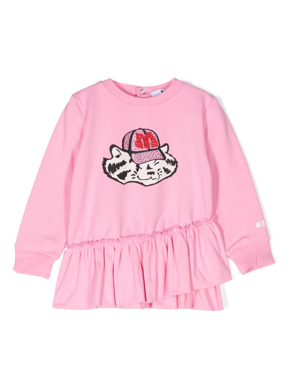 MSGM Kids logo印花连衣裙 - 粉色