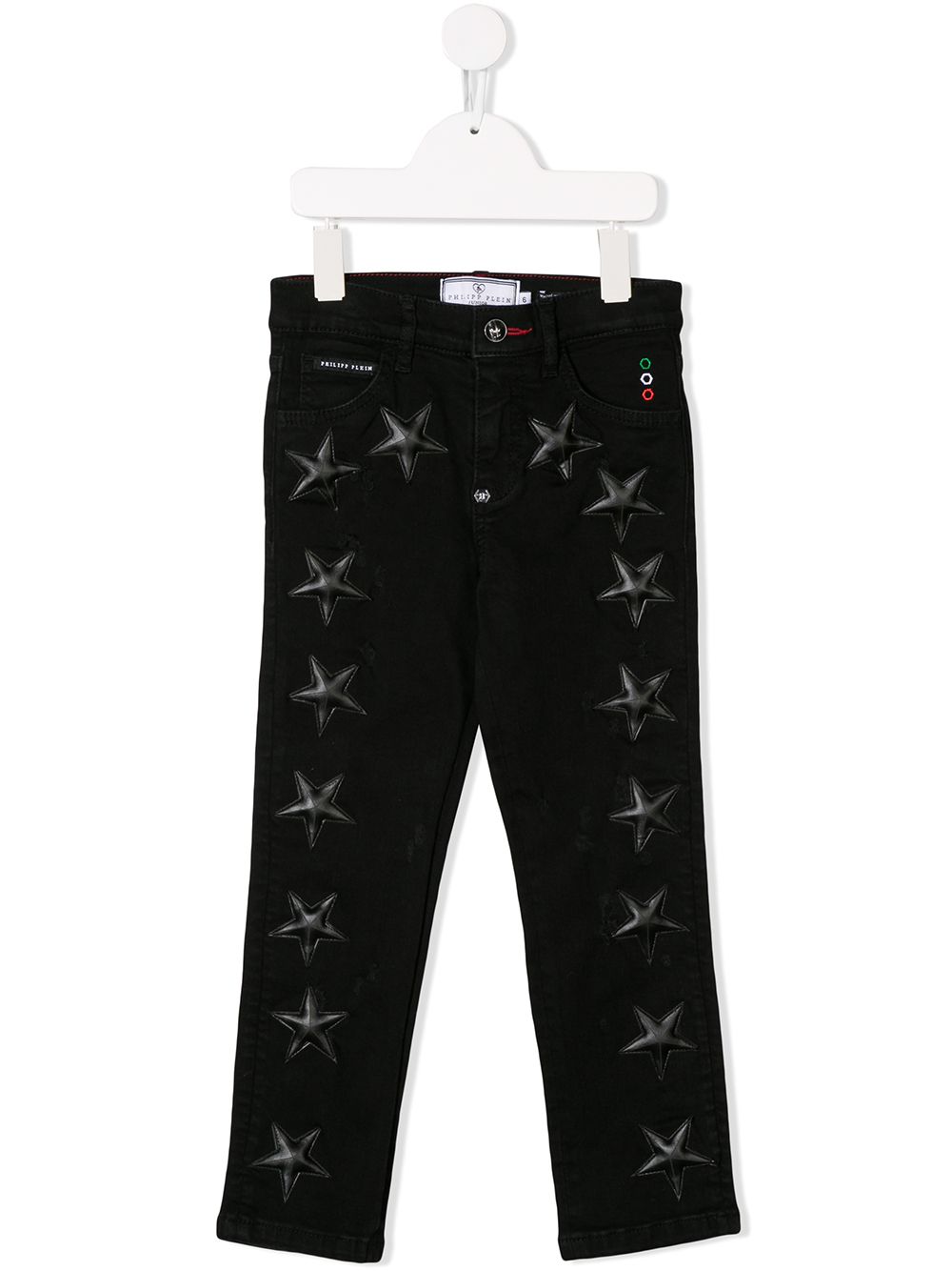 Philipp Plein Junior 星星直筒牛仔裤 - 灰色
