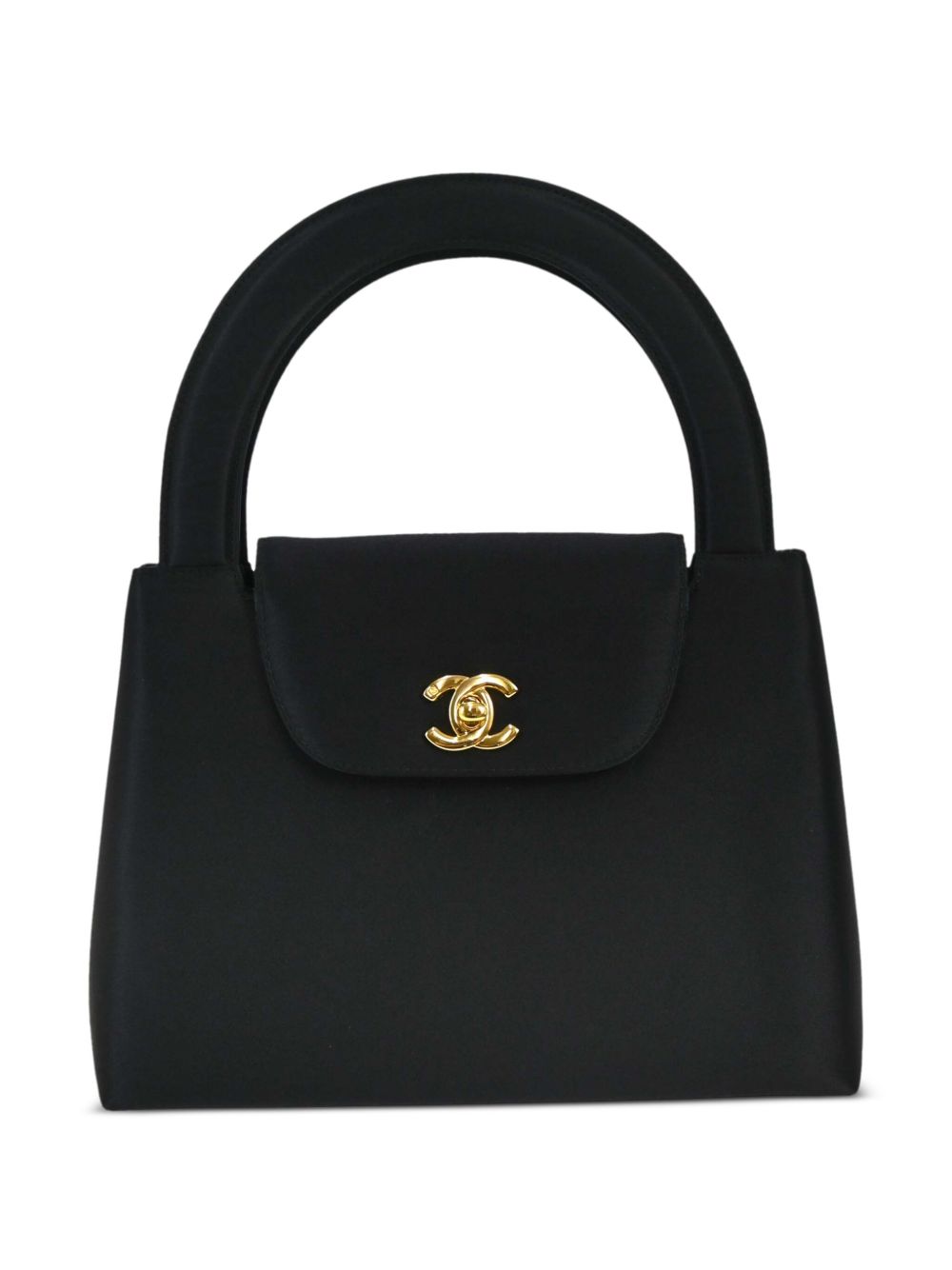 CHANEL Pre-Owned 缎面手提包（1998年典藏款） - 黑色