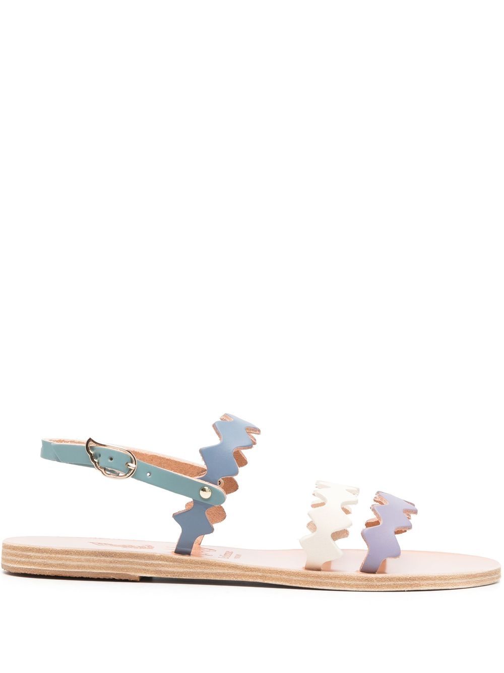 Ancient Greek Sandals 皮质双带凉鞋 - 蓝色