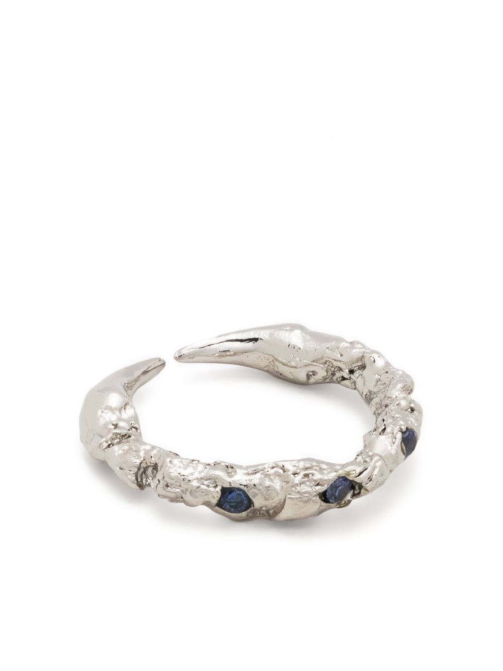 Vann Jewelry Claw 晶饰缀饰戒指 - 银色