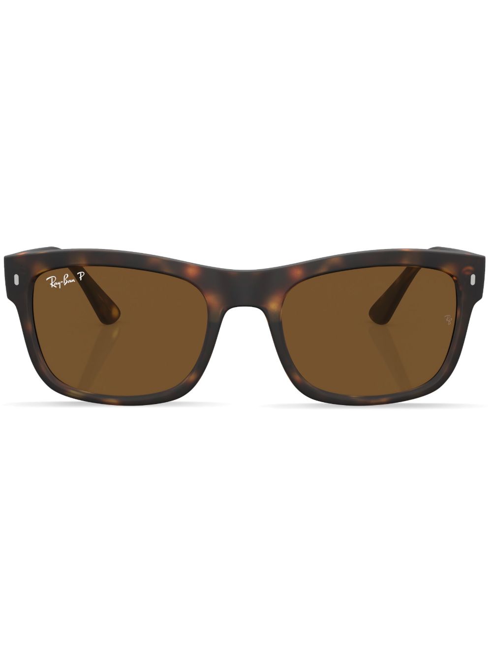 Ray-Ban 玳瑁纹方框太阳眼镜 - 绿色