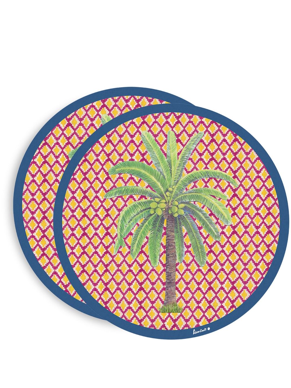 Lisa Corti Masonite Hima Palm 餐垫 （两件装） - 粉色