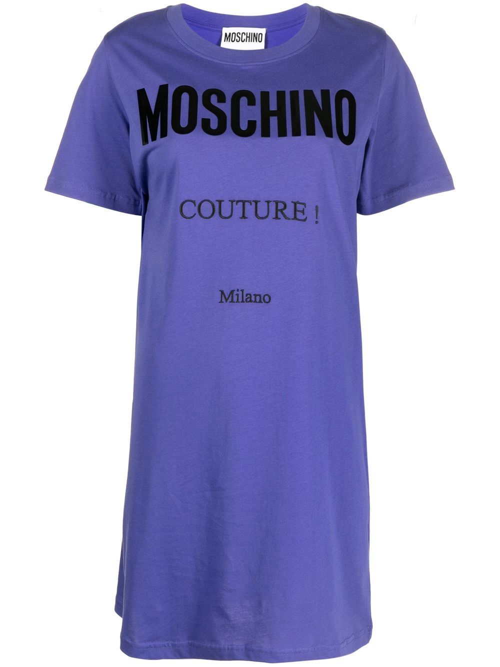 Moschino 莫斯奇诺 logo印花T恤式连衣裙 - 紫色