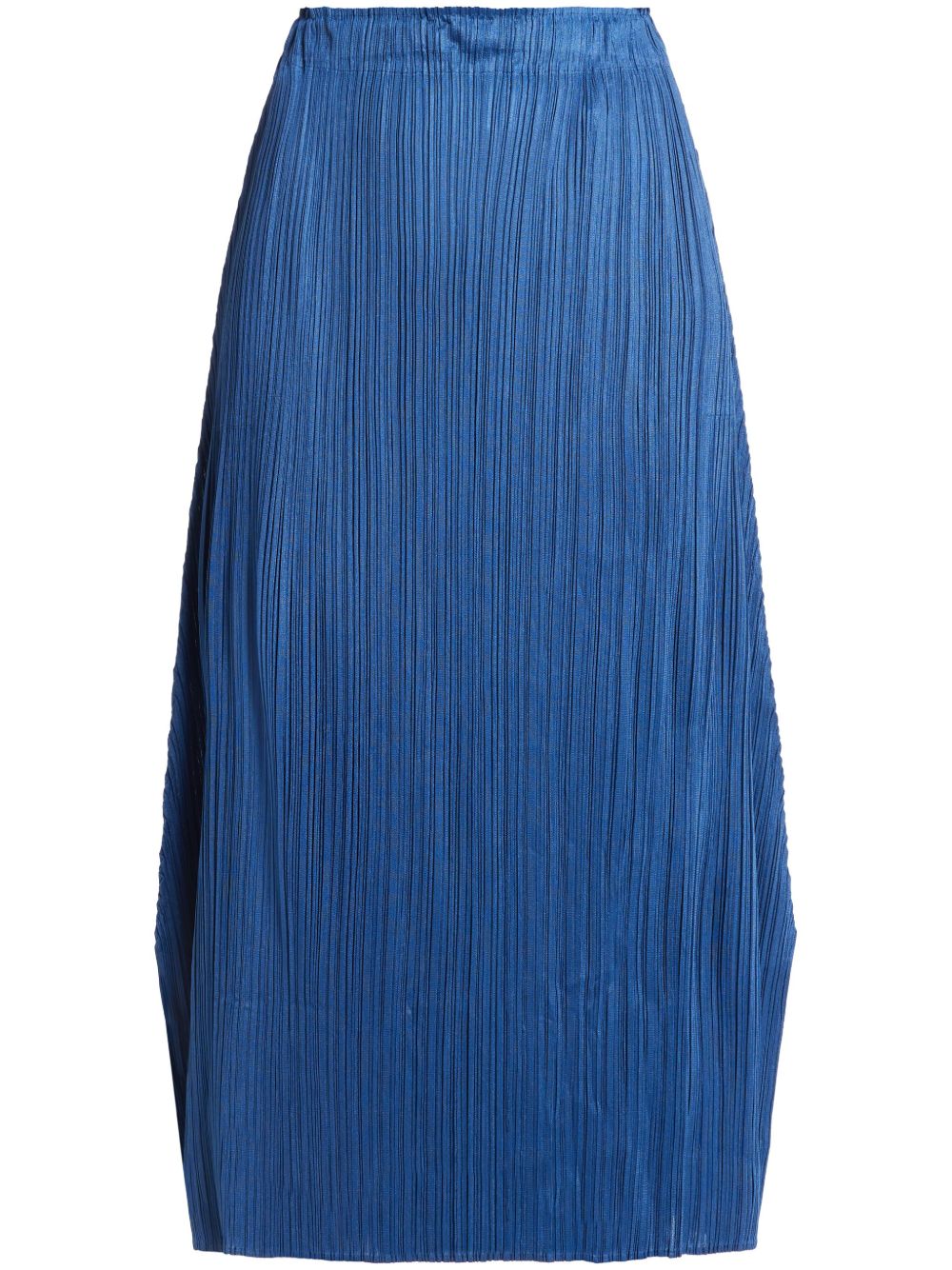 Pleats Please Issey Miyake June 褶饰中长半身裙 - 蓝色