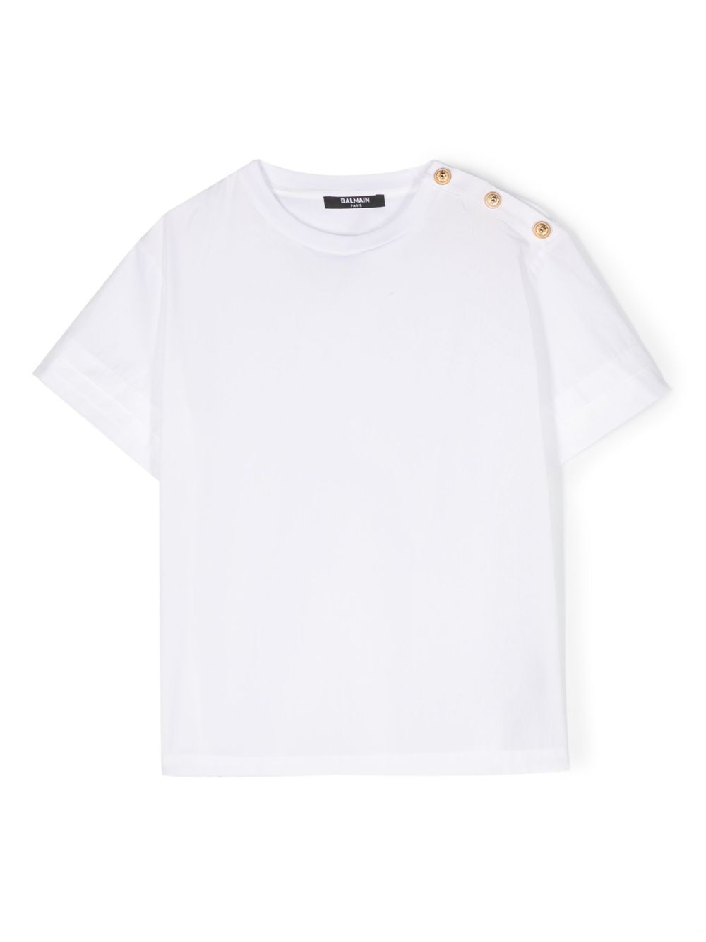 Balmain Kids 短袖棉T恤 - 白色