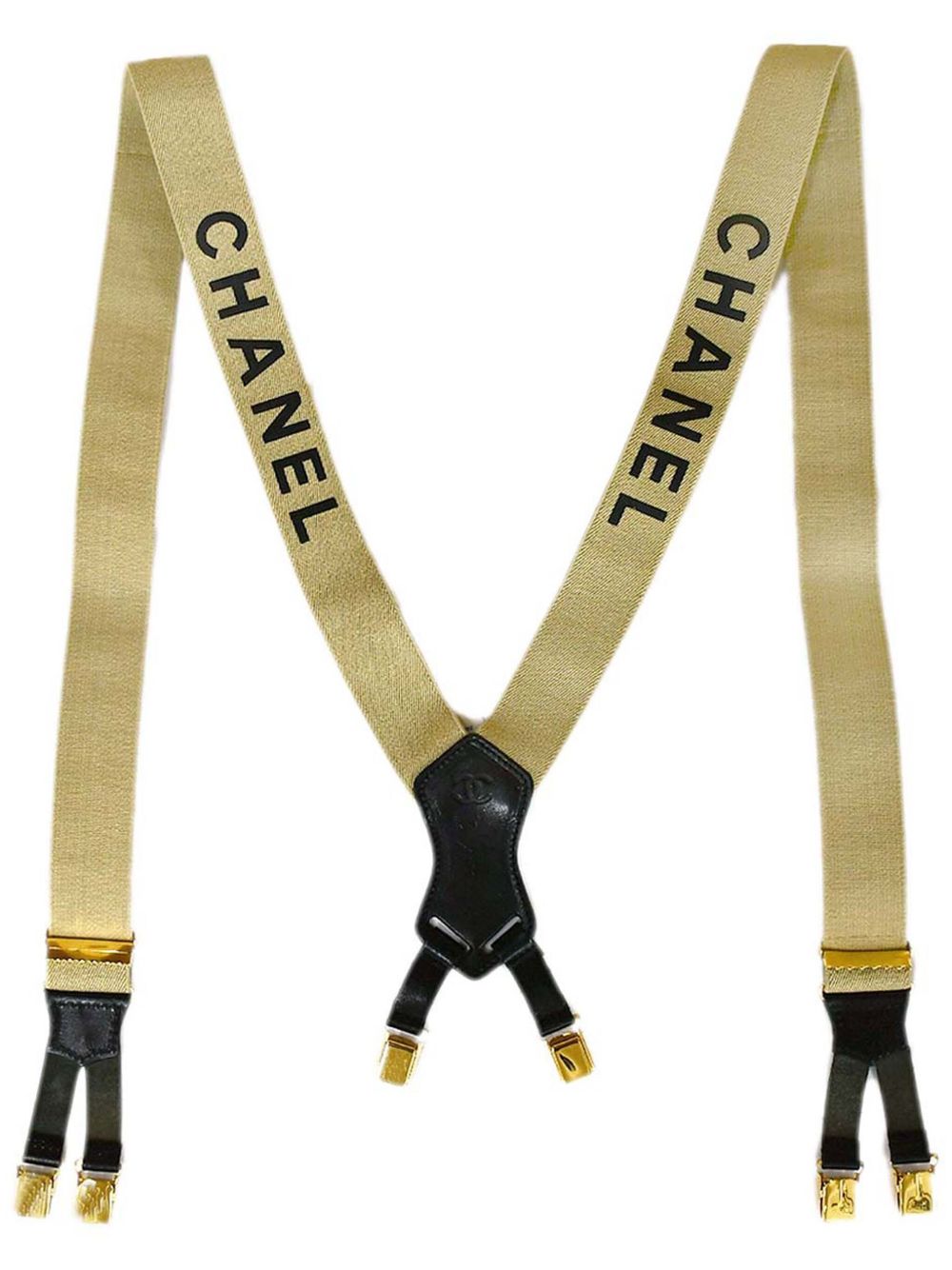 CHANEL Pre-Owned logo印花背带（1990-2000年代典藏款） - 中性色