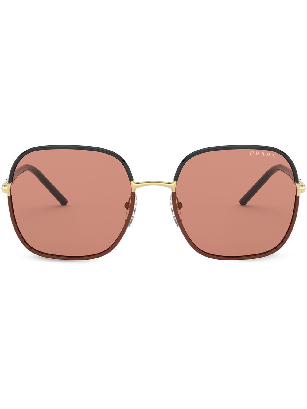 Prada Eyewear 普拉达 方框太阳眼镜 - 褐色