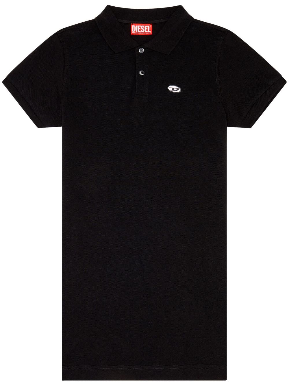 Diesel D-Tenny-Doval-Pj logo贴花polo领连衣裙 - 黑色