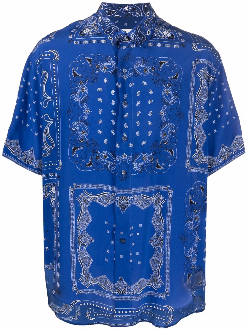 ETRO 头巾风印花衬衫 - 蓝色