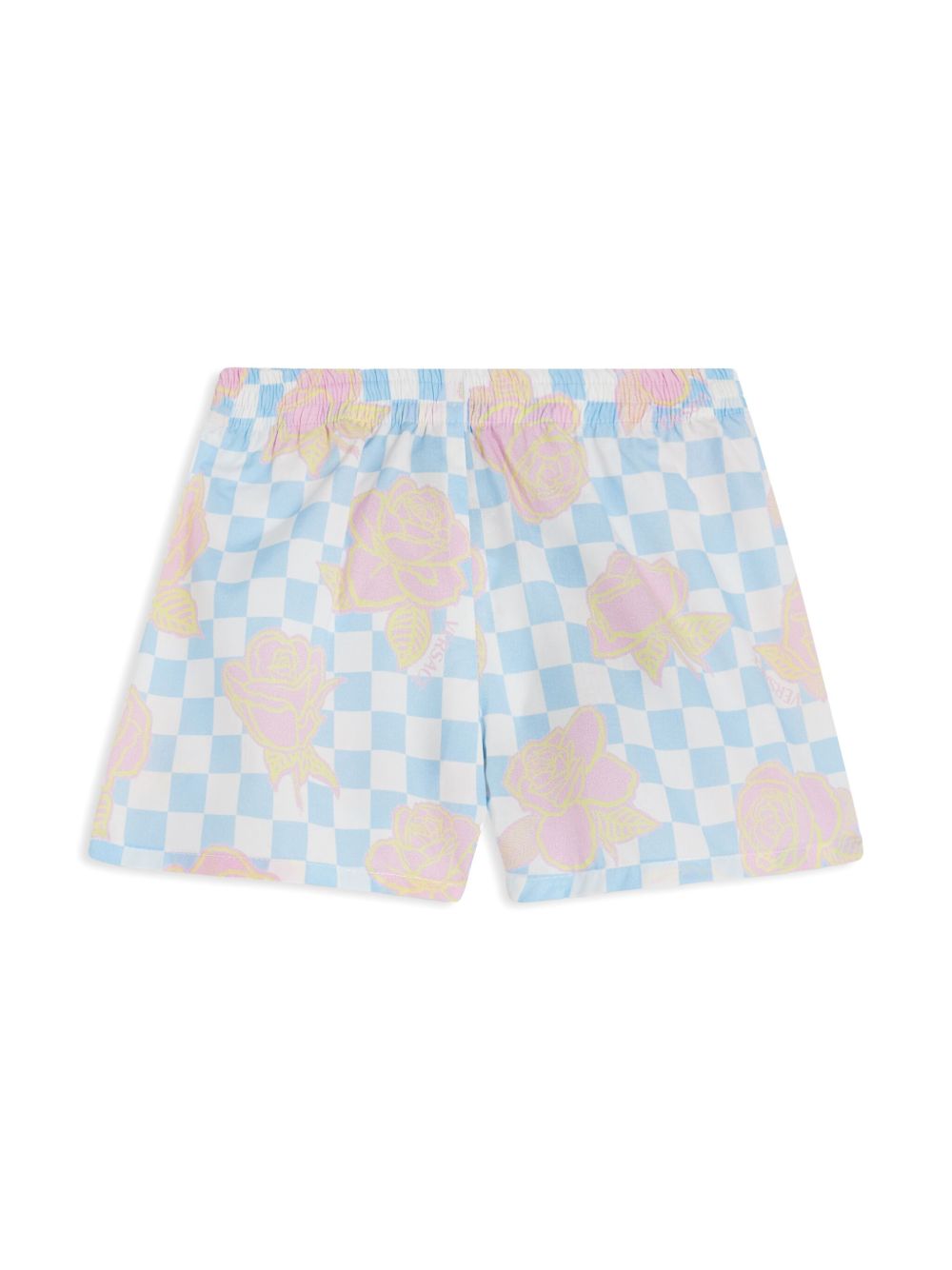 Versace Kids Rose Contrasto 棉短裤 - 蓝色